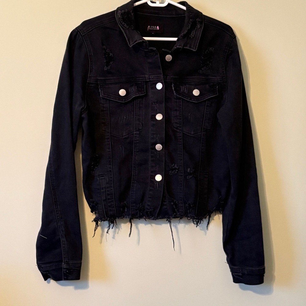20-RISEN distressed denim jacket
